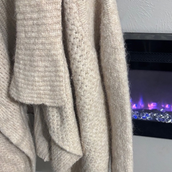 LOFT Cream Open Front Cardigan - Picture 3 of 4